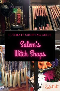 the ultimate shopping guide for salem's witch shops, including brooms and witches