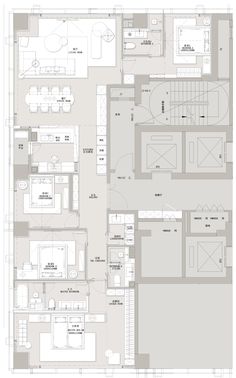 the floor plan for an apartment building with two floors and three levels, including one bedroom