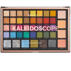 Live a life of never-ending color with this multi-finish 42 shade Kaleidoscope Palette. The vivid prismatic spectrum of satin, glitter, matte, shimmer and duo-chrome finishes will unleash your inner artist and let your imagination run wild on all the looks you can create. Perfect for everyone from beginners to pros and suitable for all skin tones. Profusion Eyeshadow Palette, Best Eyeshadow Palette, Glitter Shadow, Makeup Eyeshadow Palette, Makeup Palettes, Best Eyeshadow, Face Palette, Pigment Coloring, Matte Satin