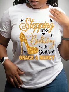 By God Spoiled By My Husband Letter Women Short Sleeve T-Shirt White Casual  Short Sleeve Fabric Geometric,Letter,Slogan,All Over Print  Medium Stretch  Women Clothing, size features are:Bust: ,Length: ,Sleeve Length: 37th Birthday, Women Birthday, Slim Fit Top, Elegant Dresses Long, Women T Shirts, Kids Sleepwear, Birthday Shirt, White Casual, 50th Birthday