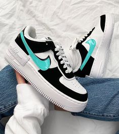 Black Aurora, Sneaker Nike, Air Force 1 Shadow, Blue Air