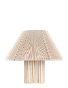 an image of a lamp that is made out of wood and has a shade on it