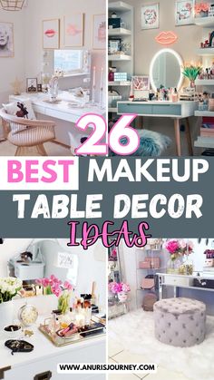 Discover 26 top ideas to beautifully decorate your makeup table. From chic organizers to stylish lighting, transform your vanity into a glamorous space that reflects your personality. Get inspired and create the perfect setup for your beauty routine! Makeup table decor, Vanity decoration ideas,Makeup organization, Stylish vanity setup. This board is all about home decor, living room decor, budget friendly home DIY projects, house hacks, best bedroom colours, small house decorating, cozy home, rental apartment decor, DIY home decor, kitchen decor, cozy living rooms, home entrance decor, minimalist home decor, small living room ideas, hall decor, small apartment DIY.  #MakeupTableDecor #VanityDecor #MakeupOrganization #BeautyRoomInspo #GlamVanity #VanitySetup #HomeDecor #DIYVanityDecor Vanity Decoration Ideas, Living Room Decor Budget, Best Bedroom Colours, Makeup Table Decor, Vanity Decoration, Vanity Setup, Vintage Vanity Mirror, Vanity Set Up, Makeup Vanity Decor