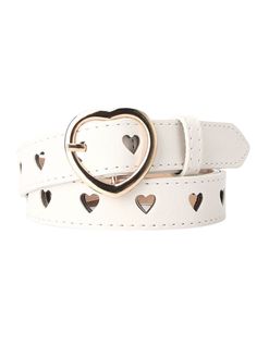 ❤Open Heart Ring Belt❤ Heart Belt, Open Heart Ring, Ring Belt, Girly Bags, Heart Bag, White Belt, Open Heart, Cute Bags, Leather Backpack