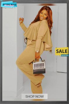 Two Piece Long Sleeve Ruffle Crop Tops & Long Pants Wide Leg Pant Suit, Set Plus Size, Plus Size Work, Street Party, Ruffle Crop Top, Pleated Top, Loose Fitting Tops, Long Crop Top, Pantalon Large