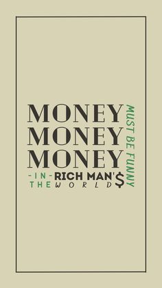 the words money, money and money are shown in black on a light green background