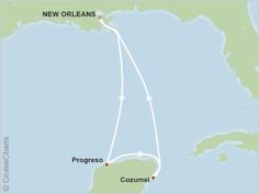 a map showing the route for new orleans and new orleans, including an ocean liner