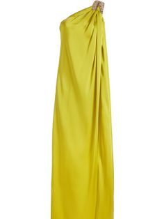 Satin One-Shoulder Maxi Dress | stylewe Dress Couture, Maxi Dress Wedding Guest, Banquet Dresses, Yellow Maxi, 2024 Wedding, Maxi Dress Wedding, Women's Evening Dresses, Evening Dresses Elegant, Halter Maxi Dresses