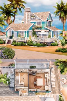 an artist's rendering of a beach house