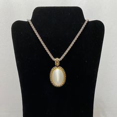 Vintage Mother Of Pearl Silver & Gold Tone Necklace Nos. I Don’t See Any Broken Or Missing Pieces. See All Photos. White Pendant Necklace Costume Jewelry, Classic White Oval Pendant Jewelry, Vintage White Necklace With Pearl Pendant, Formal White Oval Pendant Necklace, Black Gold Necklace, Stone Statement Necklace, Rhinestone Statement Necklace, Layered Necklace Set, Leather Corded Necklace