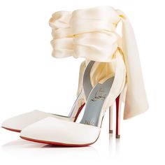 Champagne Shoes, White Bridal Shoes, Christian Louboutin Outlet, Christian Louboutin Boots, Dr Shoes, Wrap Shoes, Off White Shoes, Satin Shoes