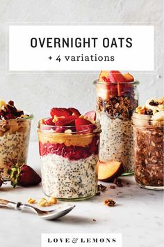 overnight oats and 4 variations