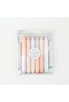 By Vivi Dip Dye Candle Set-Pastel Multi Dip Dye Candles, Hand Painted Wooden Signs, Pom Pom Blanket, Pom Pom Pillows, Pastel Red, Fringe Pillows, Shell Decor, Candle Sizes, Candle Stand