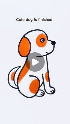 an orange and white dog sitting down with the words cute dog is finished