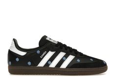 adidas Samba Light Blue Floral Core Black (Women's) Adidas Floral, Shoes Sneakers Adidas, Black Shoes Women, Hot Sneakers, Adidas Yeezy, Jordan Retro, Adidas Samba, Trading Cards, Womens Sneakers