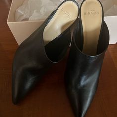 Very Good Condition Italian Leather Mules With Semi-Pointed Toes And Stiletto Heels. Comes With Box And Dust Bag. Size 11.5 (Us) Heel Height 4.5 Price Is Firm. Alexandre Birman, Leather Mules, Mule Clogs, Mules Shoes, Italian Leather, Stiletto Heels, Clogs, Heel Height, Dust Bag