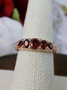 Antique Garnet Ring, Garnet Ring Gold, Red Garnet Ring, Ring Rose Gold, Garnet Ring, Blue Gems, Victorian Jewelry, Garnet Rings, Garnet Gemstone