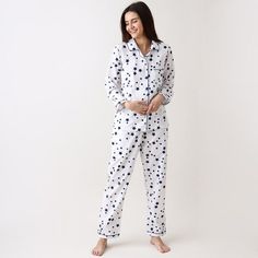 Women Pajama Set | Navy Stars Luxury Nightwear PJs Clothing | Personalized Pyjamas | Women Sleepwear Cotton Graphic Print Sleepwear For Pajama Party, Casual Sleepwear For Pajama Party With Star Print, Casual Sleepwear With Star Print For Pajama Party, Casual Star Print Sleepwear For Loungewear, Star Print Long Sleeve Sleepwear For Pajama Party, Cotton Sleepwear With Heart Print For Pajama Party, Star Print Long Sleeve Sleepwear For Loungewear, Long Sleeve Sleepwear With Star Print For Bedtime, Cotton Star Print Sleepwear For Loungewear