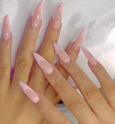 Pink French Tips, Pink Tips, Long Almond Nails, Nagellack Trends, Wow Nails, Pink French, Classy Acrylic Nails, Almond Nails Designs, French Tips