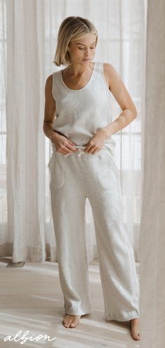 They're flowy, they're cozy, they're next level waffle loungers and you want them! #ootd #waffle #lounge #sweatpants #matchingset #tanktop #wideleg #sweats #comfy #casual Comfortable Summer Sweatpants For Relaxation, Comfortable Sweatpants For Summer Relaxation, Cozy Spring Sweatpants For Loungewear, Relaxed Summer Sweatpants For Lounging, Cozy Spring Pants For Relaxation, Comfortable Sweatpants For Spring Relaxation, Cozy Spring Relaxation Pants, Summer Loungewear Relaxed Fit Sweatpants, Summer Relaxed Fit Sweatpants For Loungewear