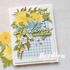 a close up of a card with flowers on it