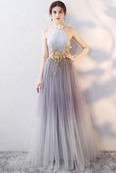 Gray Evening Dress, Gradient Dress, Lace Long Prom Dress, Beautiful Party Dresses, Grey Evening Dresses, Tulle Party Dress, Tulle Evening Dress, Couture Mode, Tulle Lace