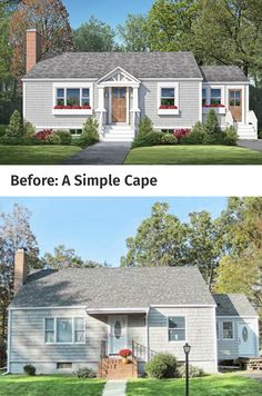 before and after pictures of a small cape house