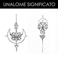 three different tattoos with flowers on them and the words unanome significato