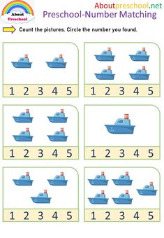 the worksheet shows how to count numbers on a boat, and then place them in