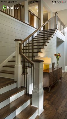 the stairs in this house are made of wood and metal