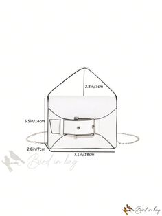 Bird in Bag - Womens Handbag with Fashionable Buckle Decoration, Square Shape, Solid Color Construction Trendy White Shoulder Bag With Hasp Closure, White Envelope Bag For Gift, White Satchel With Hasp Closure, White Satchel Bag With Hasp Closure, Chic White Envelope Bag, White Envelope Bag For Everyday Use, Trendy Envelope Bag For Gifts, Womens Handbag, Bird In Bag