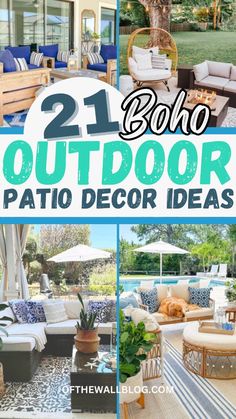 outdoor patio decor ideas with text overlay