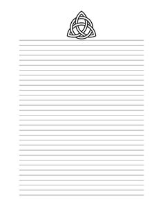 a page with lines in the middle and an image of a celtic knot on top