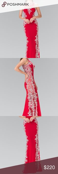 Embroidered RED Long Dress with Open Back GL2320 Wholesale Evening Gowns 2018 with illusion neckline, Jersey fabric bodice with tracery embelishment, semi sheer back with zipper closure, and also long skirt with trumpet shape.‚ÿPerfect choice for the current and upcoming season.‚ÿThe harmony of the combination of‚ÿburgundy color and style design perfectly underlines your elegance and individuality.      Long Dress     Illusion neckline     Jersey Fabric     Tracery embelishment     Semi sheer ba Red Dresses With Sheer Bodice, Fitted Red Evening Dress With Sheer Bodice, Embroidered Evening Dress For Prom, Fitted Dress With Intricate Embroidery For Prom, Fitted Embellished Red Maxi Dress, Fitted Red Embellished Maxi Dress, Red Embellished Fitted Maxi Dress, Prom Season Evening Dress With Intricate Embroidery, Red Gala Dress With Sheer Bodice