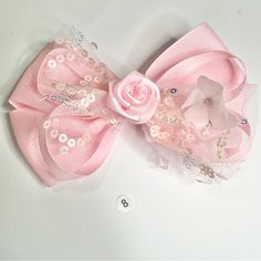 #8 Handmade With Love Beautiful, Elegant Hair Bow To Wear At Any Event And Any Day. Great For Toddlers To Big Girls. Buy More And Save More. Pink Decorative Bow Hair Accessories For Wedding, Spring Pink Hair Accessories With Satin Bow, Pink Hair Bow Accessories For Spring, Cute Pink Hair Accessories With Decorative Bow, Pink Glitter Hair Bow, Bow Hair Accessories, Kids Hair Accessories, Girl Hair Bows, Elegant Hairstyles