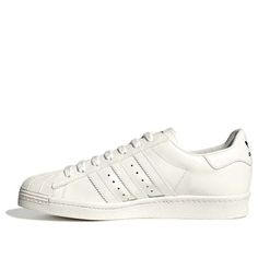 Adidas Superstar X Prada Shoes 'Cream White' 2EG320_3L93_F0BAL-SS Cream Sneakers With Rubber Sole, Cream Low-top Sneakers With Studded Outsoles, White Superstars, Adidas Cream Low-top Sneakers, All White Adidas Superstars, Superstar 82 Adidas, Adidas Originals Superstar, Cream Shoes, Prada Shoes