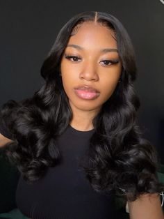 Middle Part Quick Weave, Brown Eyes Blonde Hair, Black Hair Inspiration, Pageant Hair, Frontal Wig Hairstyles, Birthday Hairstyles, Curling Iron Hairstyles, Quick Weave Hairstyles, Quick Weave