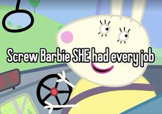 a cartoon character driving a car with the words screw babb sif had every job