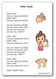 the hello hello song is shown with hand gestures and other things to say on it