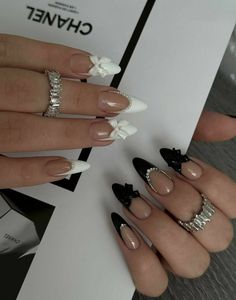 White Nail Ideas, Bow Nail Designs, Bow Nails, Bow Nail, Colourful Nails, Girly Acrylic, Short Almond