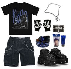 Mall Goth 90s Men, Punk Outfit Inspiration, Emo Summer Outfits Guys, Mall Goth Outfits Men, Scenemo Outfits Masc, Scene Clothes Male, Emo Boy Outfits 2000s, Masc Scene Outfits, Scene Outfits Boy