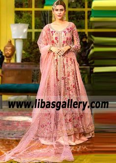 Pakistani Designer Pishwas Dresses Bromley UK Ansab Jahangir Embellished Pishwas Dresses Full Sleeves Top, Full Sleeve Top, Dresses Design, Designer Anarkali