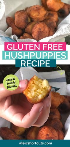 gluten free hush puppies recipe with text overlay