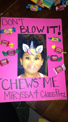 a child's poster with candy on it that says don't blow it