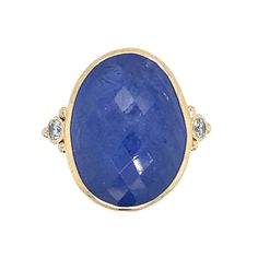 A regal Tanzanite is set in 14k yellow gold accented by two brilliant white diamonds. Finished with Emily's signature seagrass band in solid 14k yellow gold and handmade gold bead accents. Approximate stone size: 20mm x 12mm Approx CT weight: 13.85cts Approx diamond weight: .14cts Mohs hardness scale: 6-7 This one of a kind piece is handmade with love in Emily's Hudson Valley studio. If you have questions about sizing, shipping or need help deciding on your perfect piece please reach out to us! Mohs Hardness Scale, Local Jewelry, Handmade Gold, White Diamonds, Cocktail Ring, Gold Beads, Cocktail Rings, Gold Accents, Diamond White