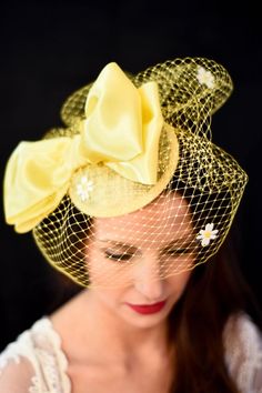 Timeless & Classic Fascinator Hat by Ruby and Cordelia's Millinery Attaches with the ease of an elastic strap hidden under the hair The bee ring is available to purchase for $20. Send us a message if you're interested. Ready to Ship