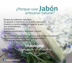 an advertisement for jabon artisanal natural soaps with lavender flowers and herbs