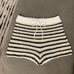 100% Handmade By Me Feel Free To Make An Offer! Crochet Short Beach Bottoms, Crochet Short Beachwear Bottoms, Crochet Beach Season Shorts, Short Crochet Bottoms For Beach Season, Crochet Shorts For Vacation, Spring Beach Crochet Shorts, Crochet Beachwear Shorts, Summer Crochet Bottoms Short Length, White Crochet Beach Bottoms