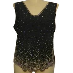 Msk Woman $60 2013429 Embellished Sleeveless V-Neck Tank Top Navy Sz 1x Nwt Silver Sparkles And Faux Pearls 96% Polyester / 4% Spandex Chest 21" Length 23" Solid Back Sleeveless Embellished Top For Evening, Embellished Sleeveless Top For Evening, Embellished Fitted V-neck Tank Top, Glamorous Embellished Sleeveless Tank Top, Sleeveless Top With Rhinestones For Night Out, Party Embellished V-neck Tank Top, Embellished Sleeveless Tank Top For Evening, Embellished Sleeveless Evening Tank Top, Sleeveless Evening Tops With Rhinestones