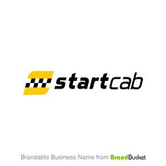 the logo for startcab is shown in black and yellow on a white background